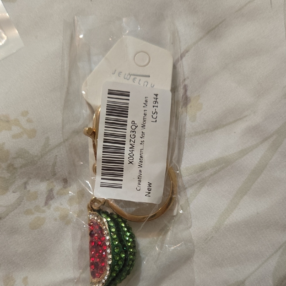 Key Chain/Bag Charm - Watermelon with Gold Clasp - Picture 3 of 3